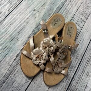 B.O.C. Born Concept Metallic Gold Flower Sandals Women's 11